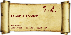 Tibor Liander névjegykártya